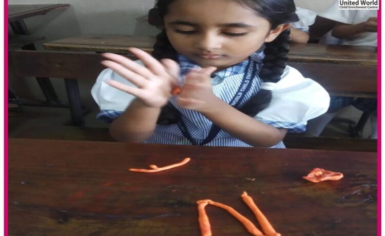 Making fun letters and objects with clay